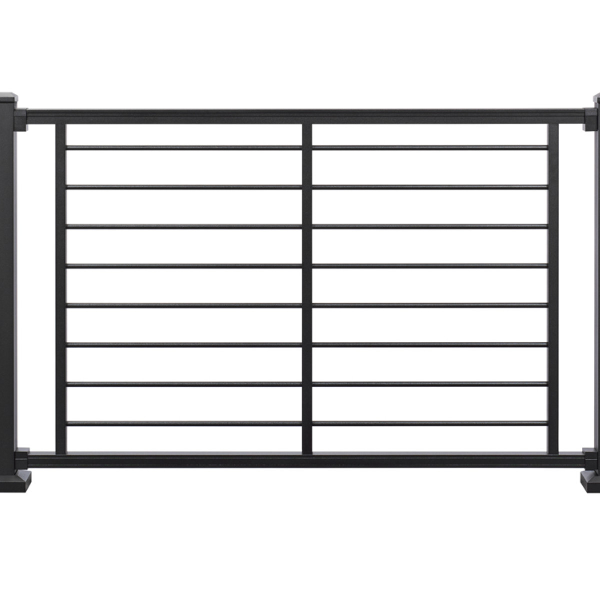 Main 2 - 72-in x 36-in Signature Rail Assembled Panel with Square Balusters-Horizontal-(no hardware)-Charcoal Black - Arlington Coal & Lumber