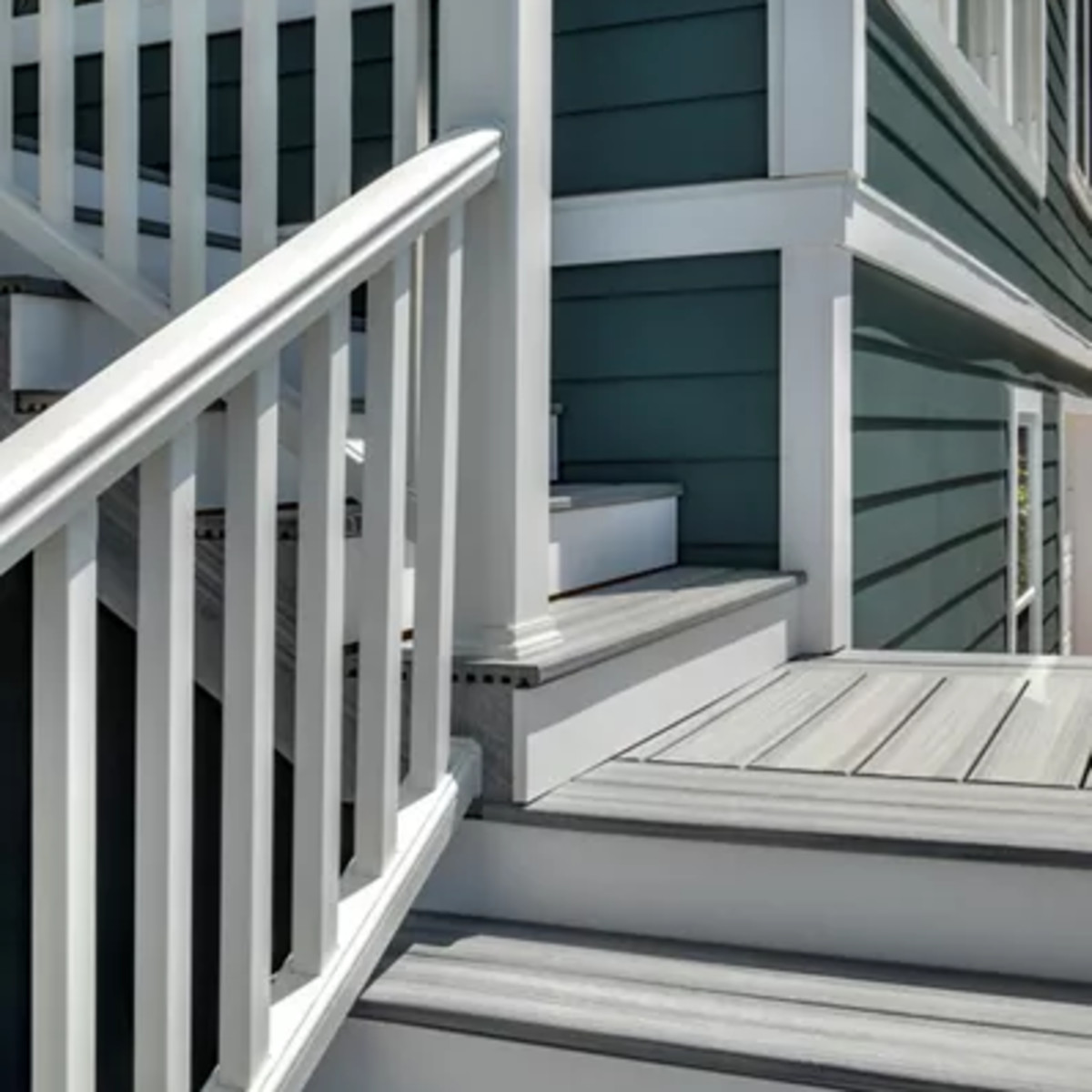Main 2 - 8-ft x 42-in Transcend Stair Rail Kit with Composite Balusters - Classic White Full Span - Arlington Coal & Lumber