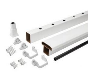 8-ft x 42-in Select® Stair T-Rail Kit with Round Aluminum Balusters - Classic White - Arlington Coal & Lumber