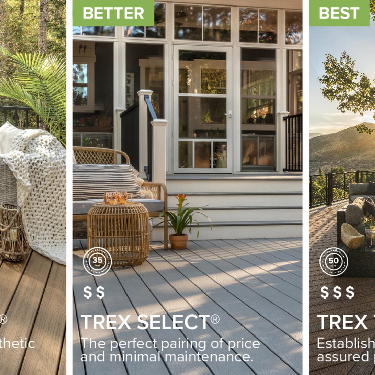 Main 26 - 6-ft x 36-in Transcend Horizontal Rail Kit with Composite Balusters - Classic White Full Span - Arlington Coal & Lumber