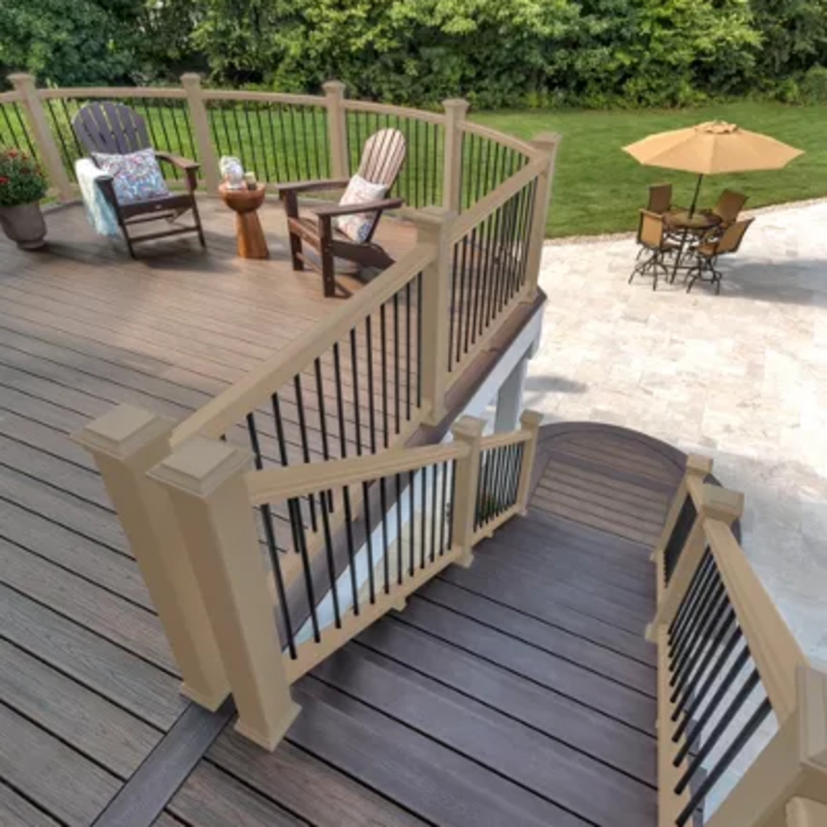 Main 5 - 6-ft Transcend Accessory Infill Kit for Round Aluminum Balusters-Horizontal-Rope Swing - Arlington Coal & Lumber