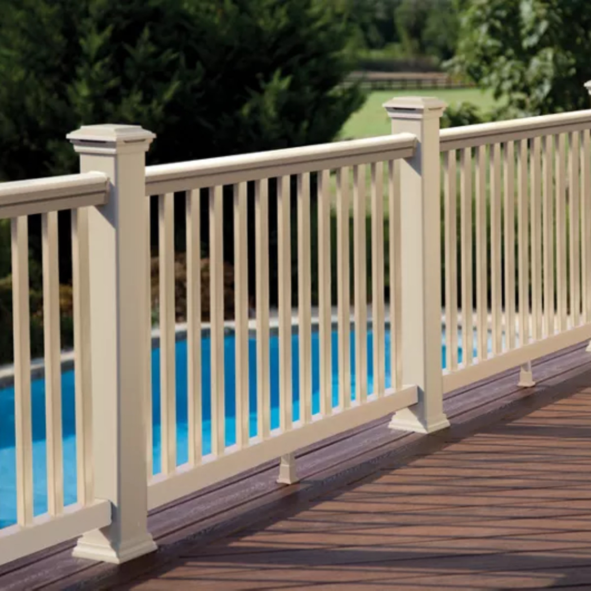 Main 9 - 8-ft Transcend® Crown Top Rail - Classic White Full Span - Arlington Coal & Lumber