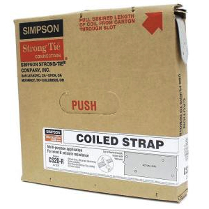 Main 3 - SIMPSON CS20-R (20-GA) GALV. 25 FT UTILITY COIL STRAP  (4/CTN) - Arlington Coal & Lumber