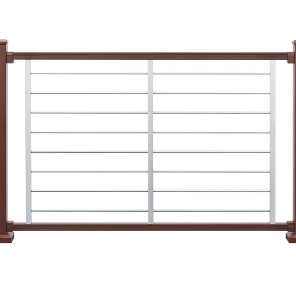 Main 2 - 96-in x 36-in Signature Rail Assembled Panel with Square Balusters-Horizontal-(no hardware)-Charcoal Black - Arlington Coal & Lumber