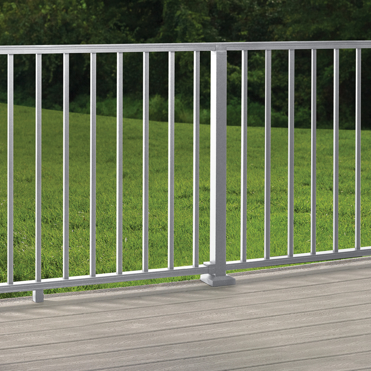 Main 8 - 72-in x 42-in Signature Rail Kit with Square Balusters-Stair-Charcoal Black - Arlington Coal & Lumber