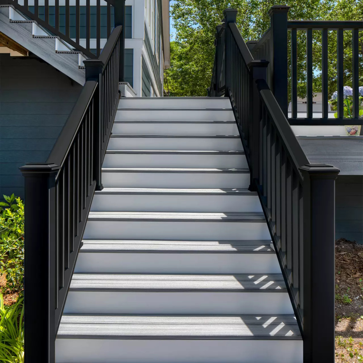 Main 4 - 8-ft x 36-in Transcend Stair Rail Kit with Composite Balusters - Charcoal Black Full Span - Arlington Coal & Lumber