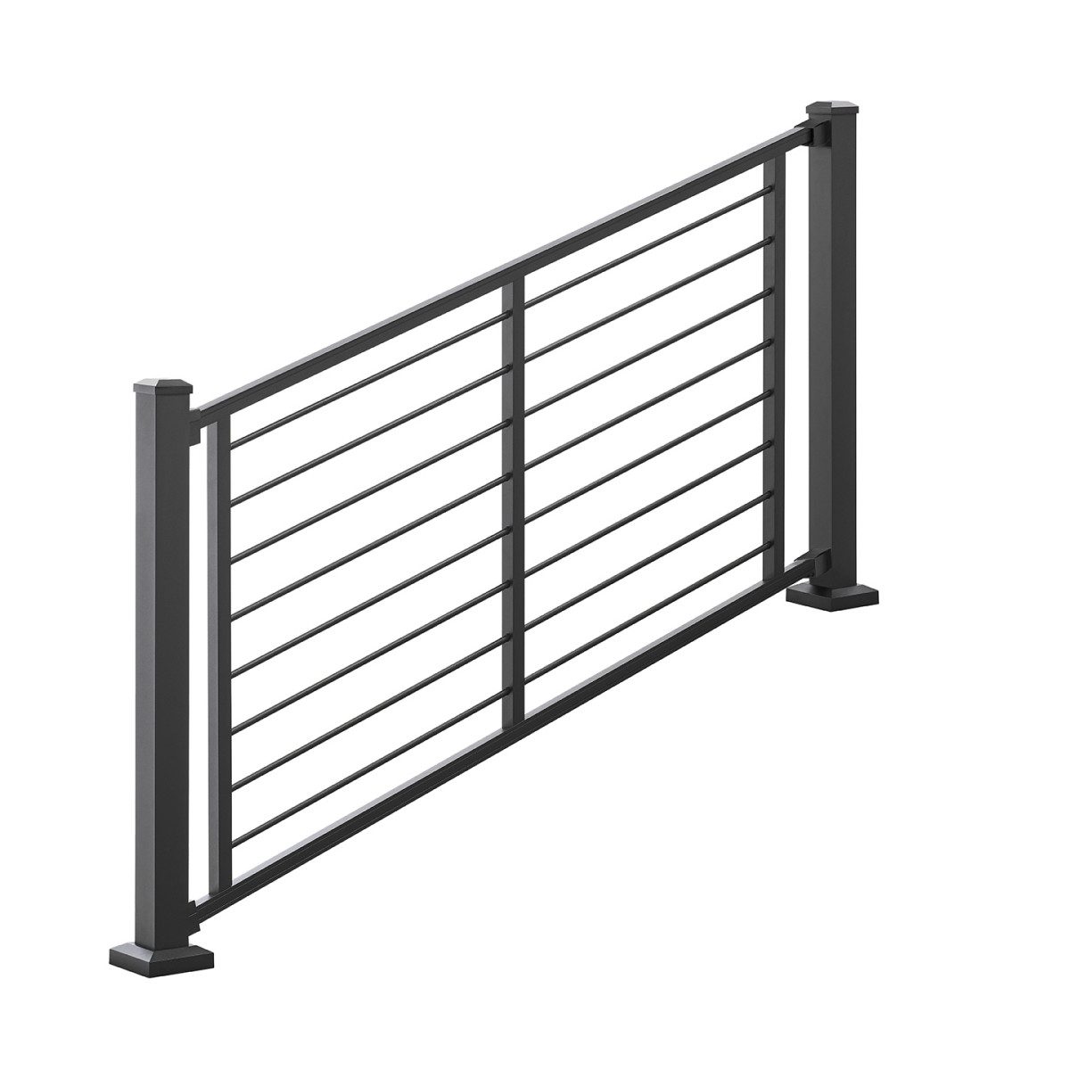 Main 5 - 72-in x 36-in Signature Charcoal Black Frame and Black Rod Railing-Horizontal - Arlington Coal & Lumber