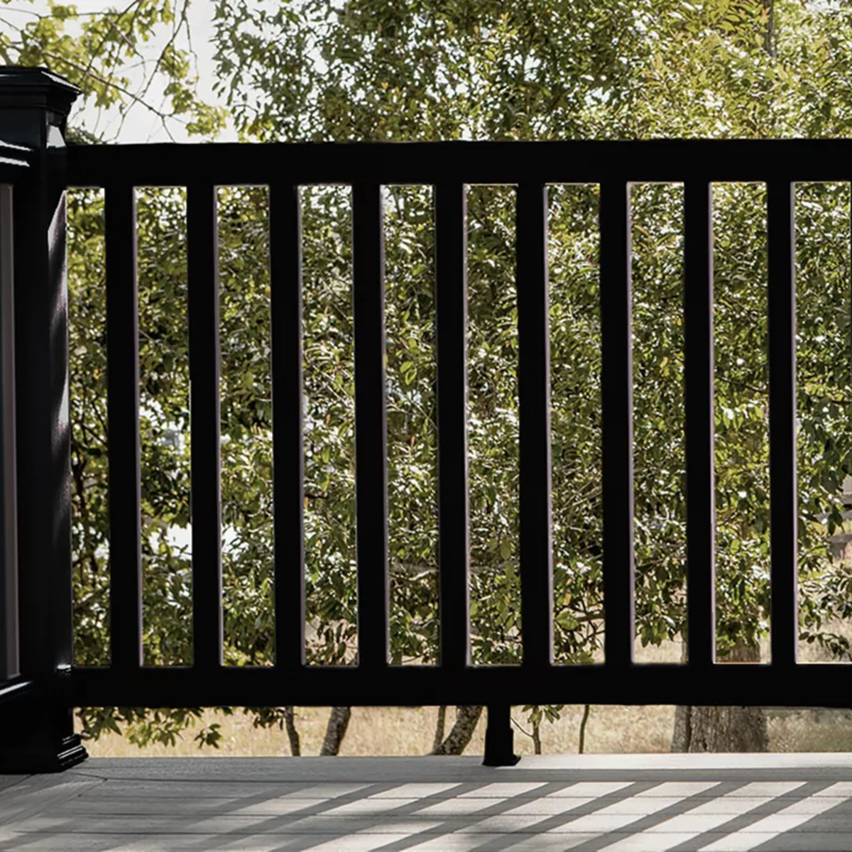 Main 10 - 4.45-in x 4.45-in x 108-in Post Sleeve-Fits over a 4x4 pressure treated post-Charcoal Black - Arlington Coal & Lumber