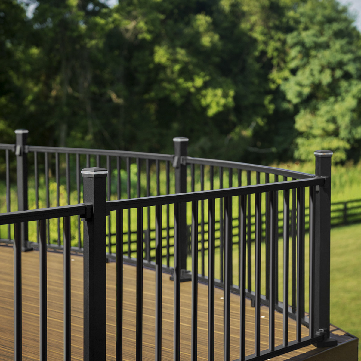Main 7 - 72-in x 36-in Signature Rail Kit with Round Balusters-Horizontal-Charcoal Black - Arlington Coal & Lumber