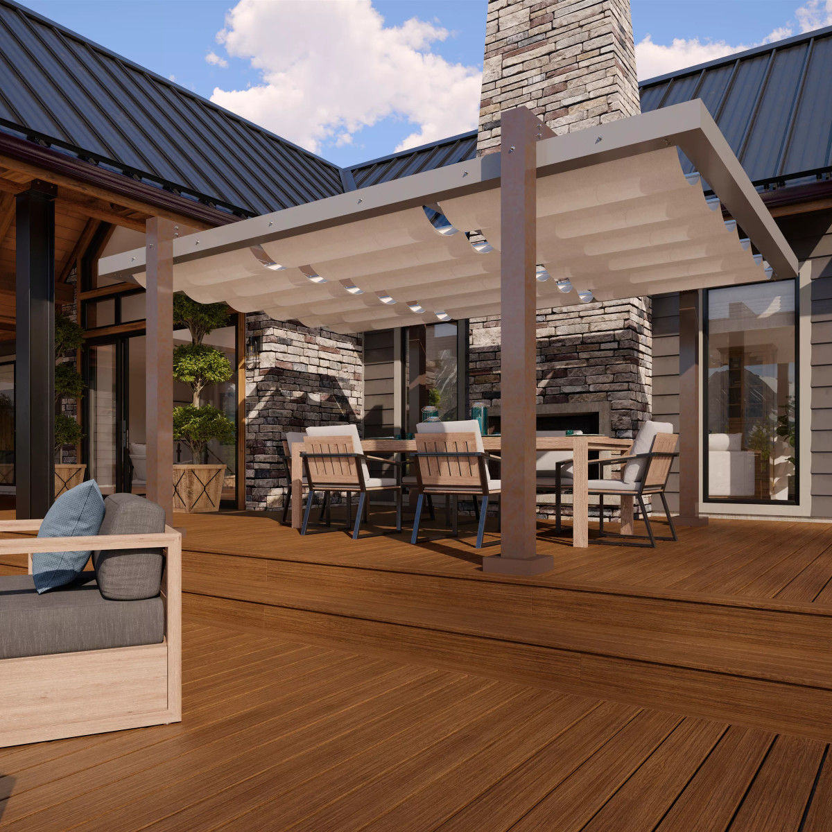 Main 8 - 2.5-in x 2.5-in x 43-in Signature Post with Cap and Skirt-Horizontal-Bronze - Arlington Coal & Lumber