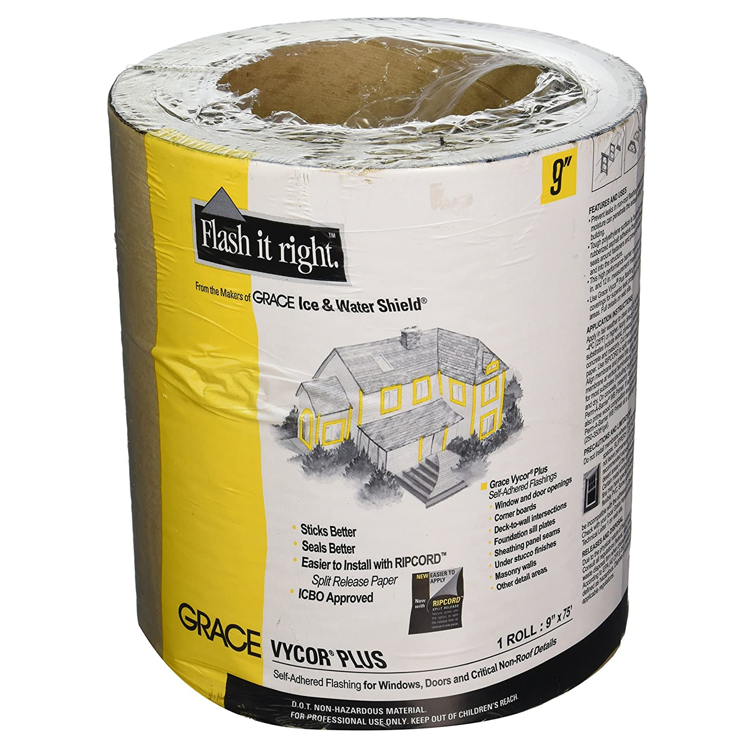 Main 3 - GRACE 9" X 75 FT VYCOR PLUS SELF ADHERED FLASHING (6/BX) - Arlington Coal & Lumber