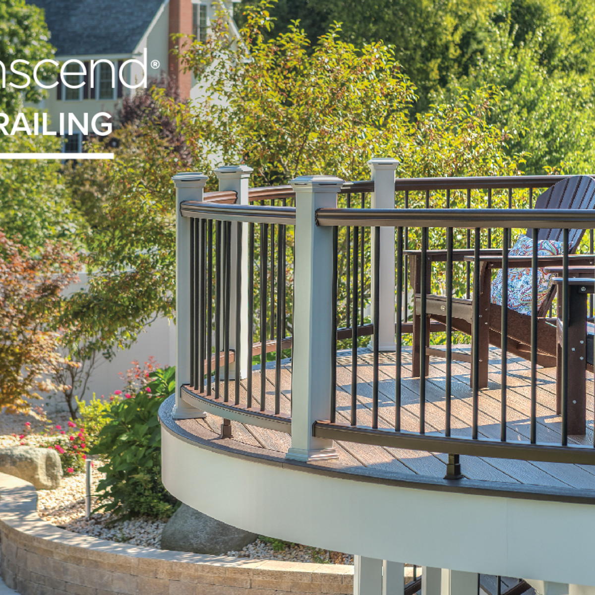 Main 18 - 6-ft x 36-in Transcend Horizontal Rail Kit with Composite Balusters - Charcoal Black Full Span - Arlington Coal & Lumber