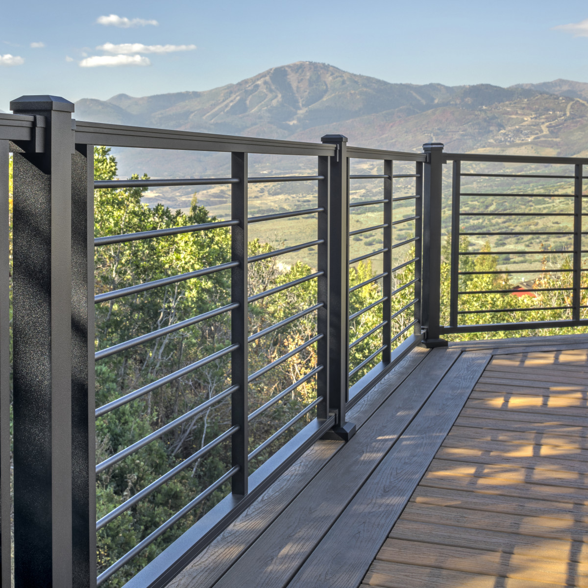 Main 2 - 96-in x 36-in Signature Charcoal Black Frame and Black Rod Railing-Horizontal - Arlington Coal & Lumber