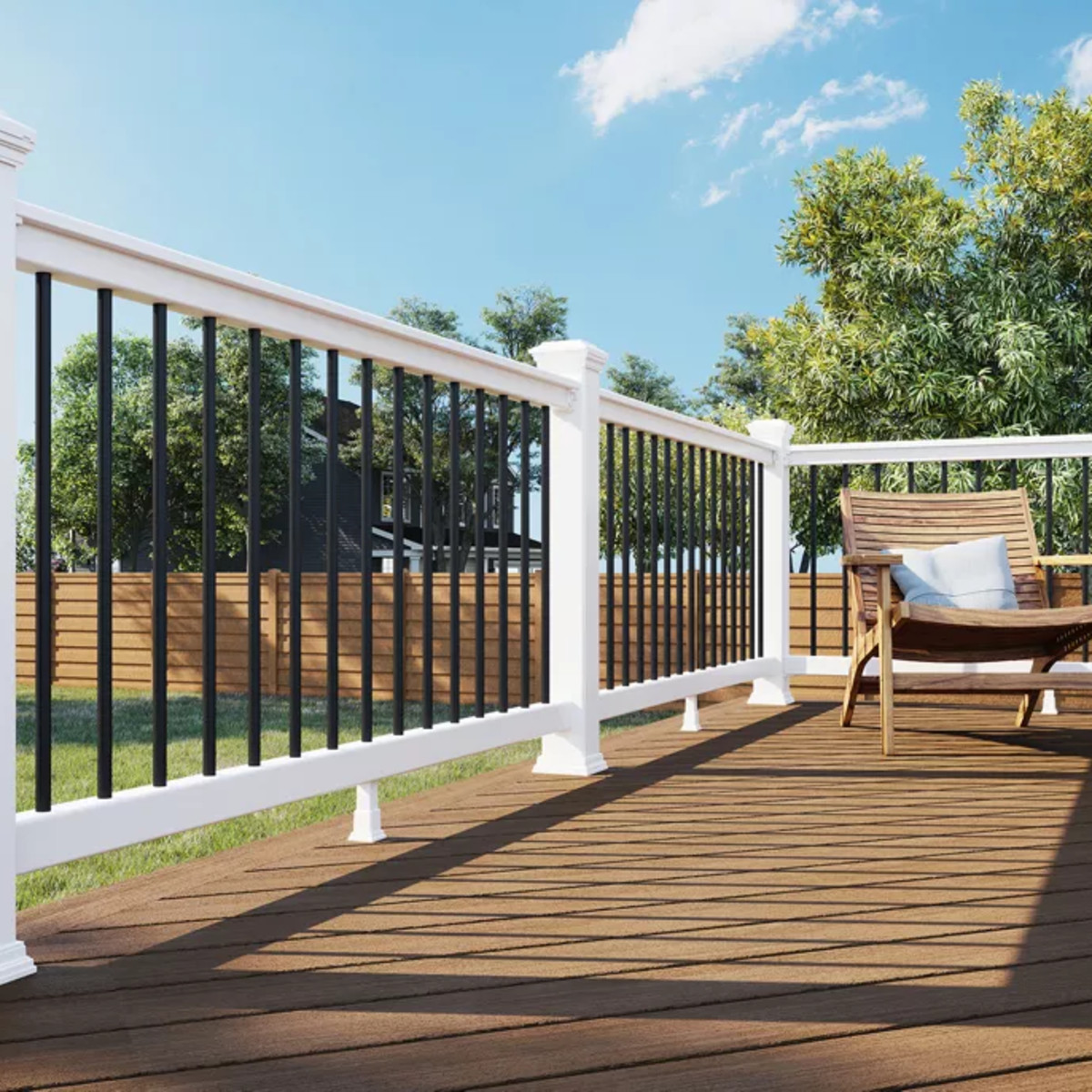 Main 6 - 96-in x 36-in Signature Charcoal Black Frame and Platinum Rod Railing-Stair - Arlington Coal & Lumber