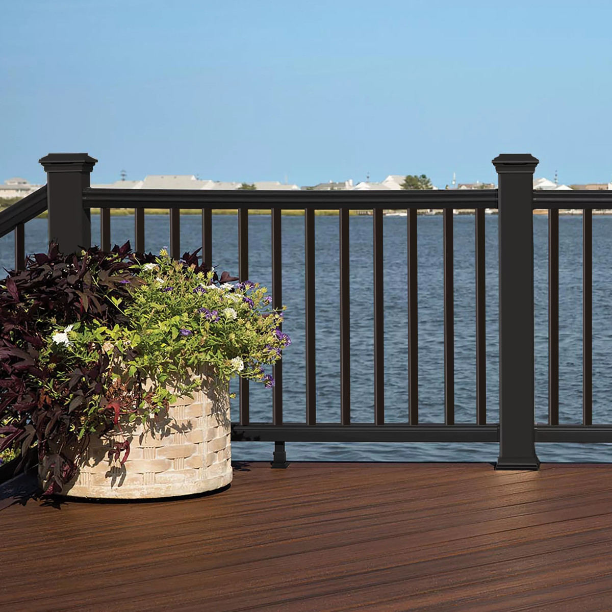 Main 11 - 6-ft Transcend Accessory Infill Kit for Square Composite Balusters - Horizontal - Vintage Lantern Full Span - Arlington Coal & Lumber