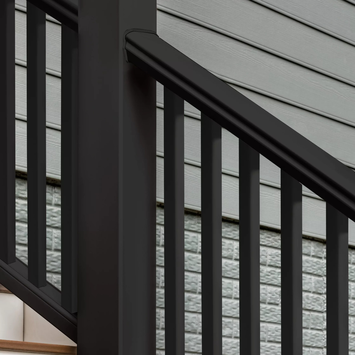 Main 13 - 8-ft x 42-in Transcend Horizontal Rail Kit with Composite Balusters - Classic White Full Span - Arlington Coal & Lumber