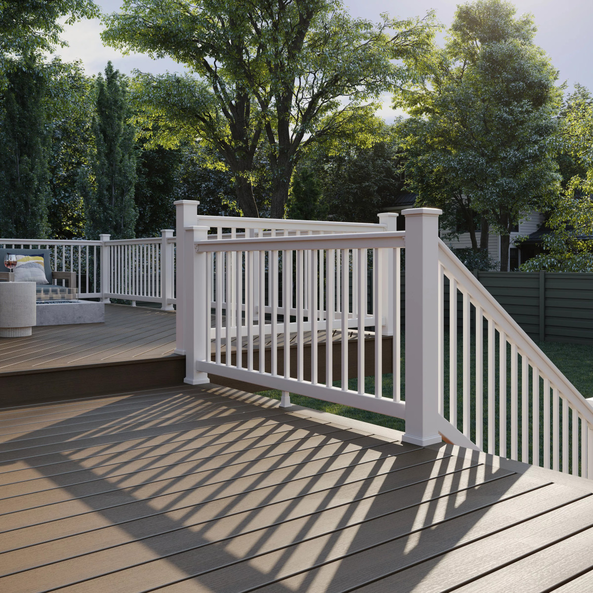 Main 4 - 6-ft x 36-in Select Horizontal T-Rail Kit with Square Composites Balusters - Classic White - Arlington Coal & Lumber