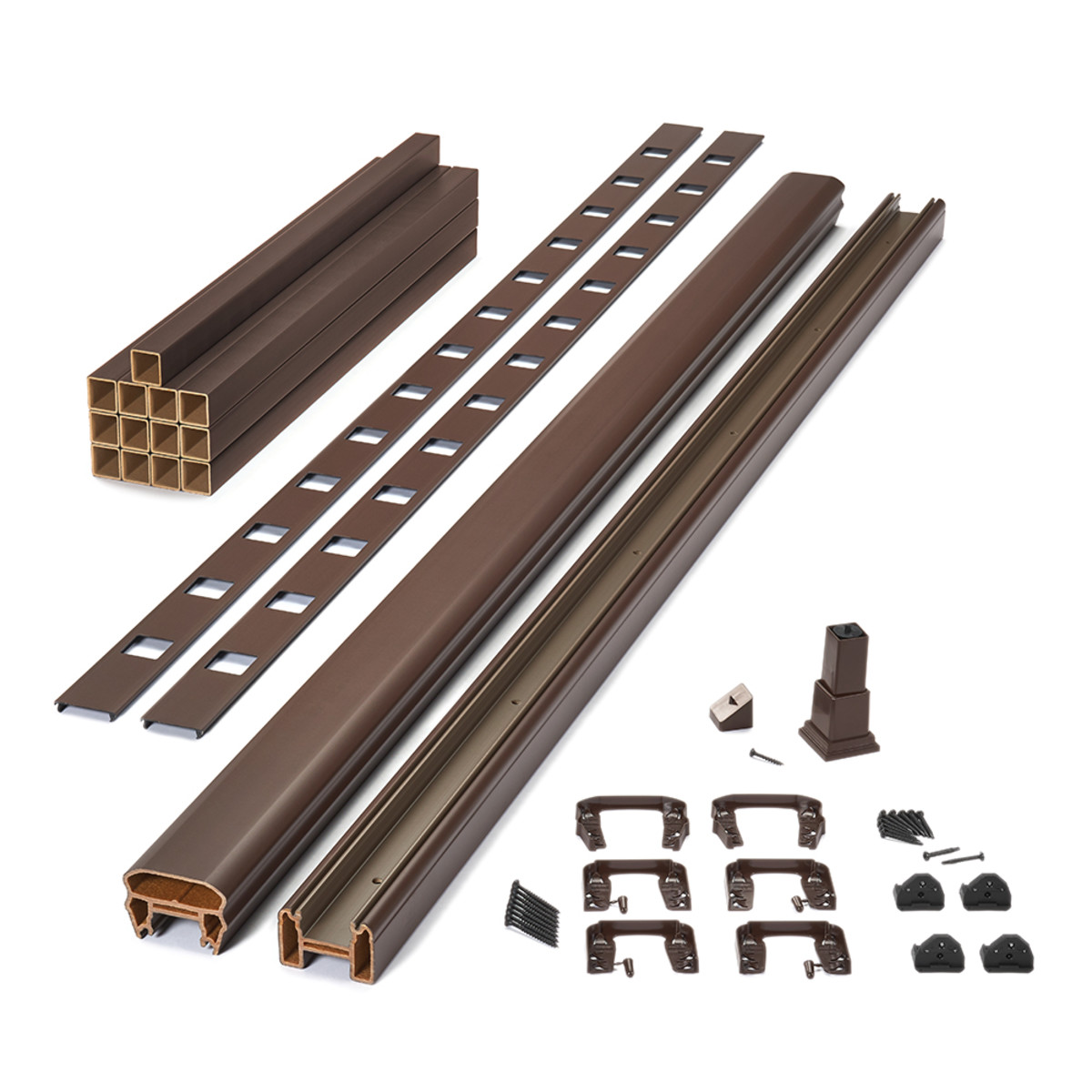Main 11 - 6-ft x 36-in Select Stair T-Rail Kit with Square Composites Balusters - Classic White - Arlington Coal & Lumber