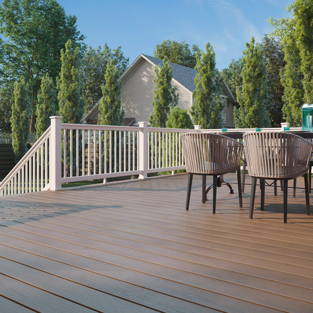 Main 8 - 6-ft x 36-in Select® Horizontal T-Rail Kit with Round Aluminum Balusters Full Span - Classic White - Arlington Coal & Lumber