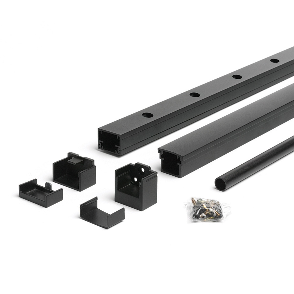 Main 6 - 8-ft Transcend Accessory Infill Kit for Round Aluminum Balusters-Stair-Charcoal Black - Arlington Coal & Lumber