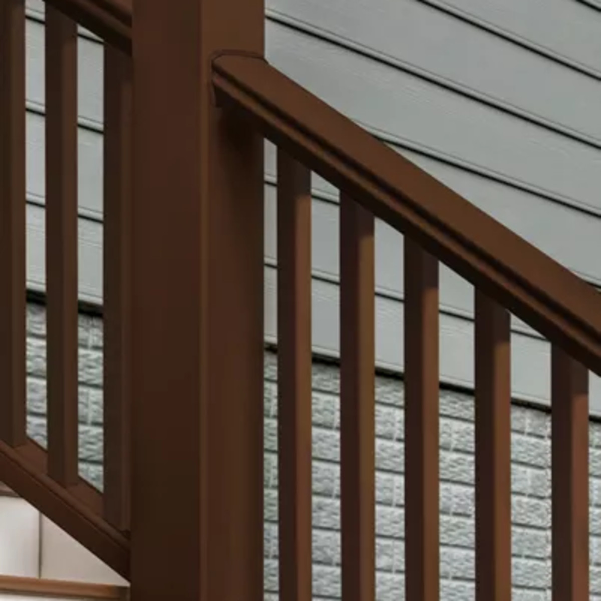 Main 7 - 8-ft x 42-in Select Stair T-Rail Kit with Square Composites Balusters - Classic White - Arlington Coal & Lumber