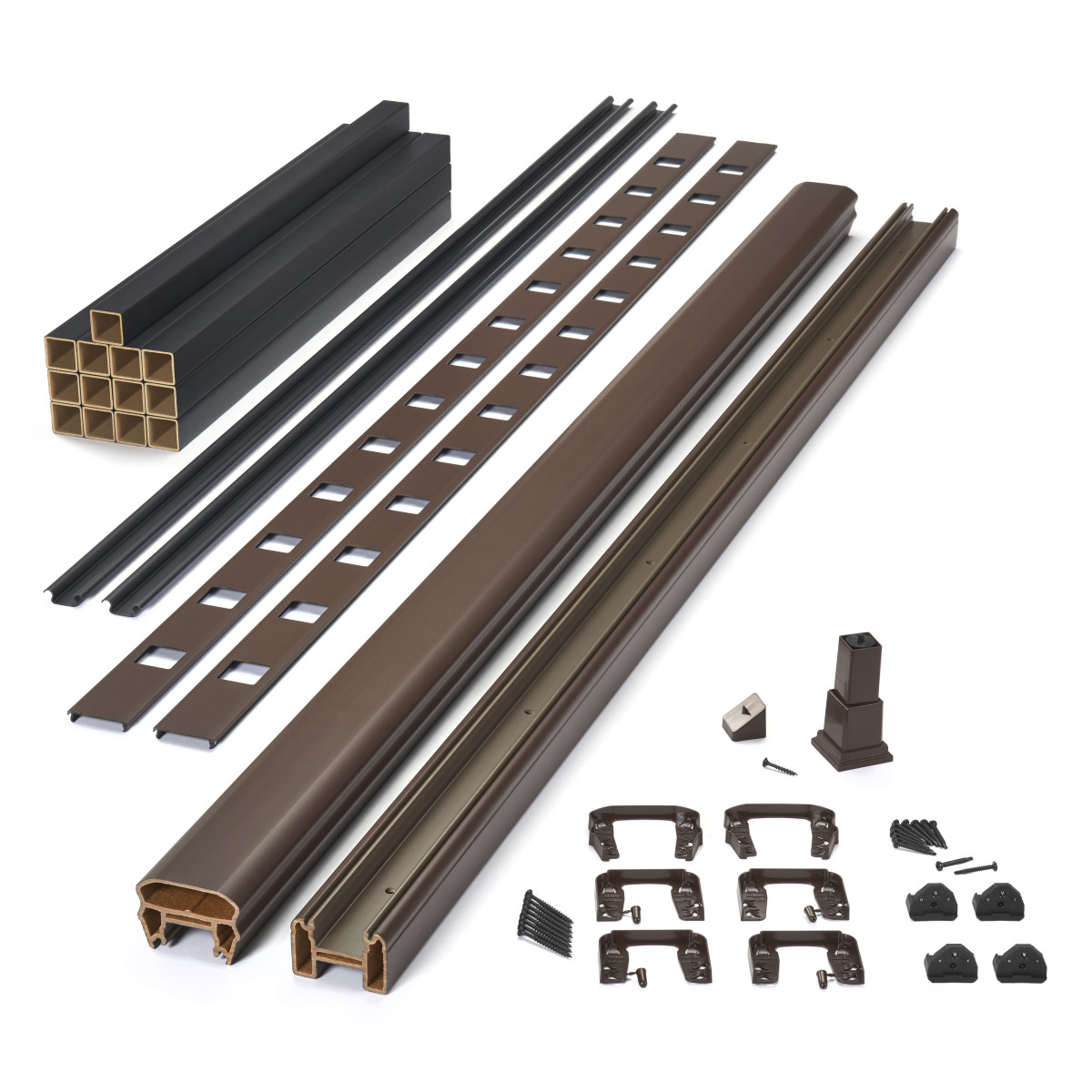 Main 10 - 8-ft x 36-in Select Stair T-Rail Kit with Square Composites Balusters - Classic White - Arlington Coal & Lumber
