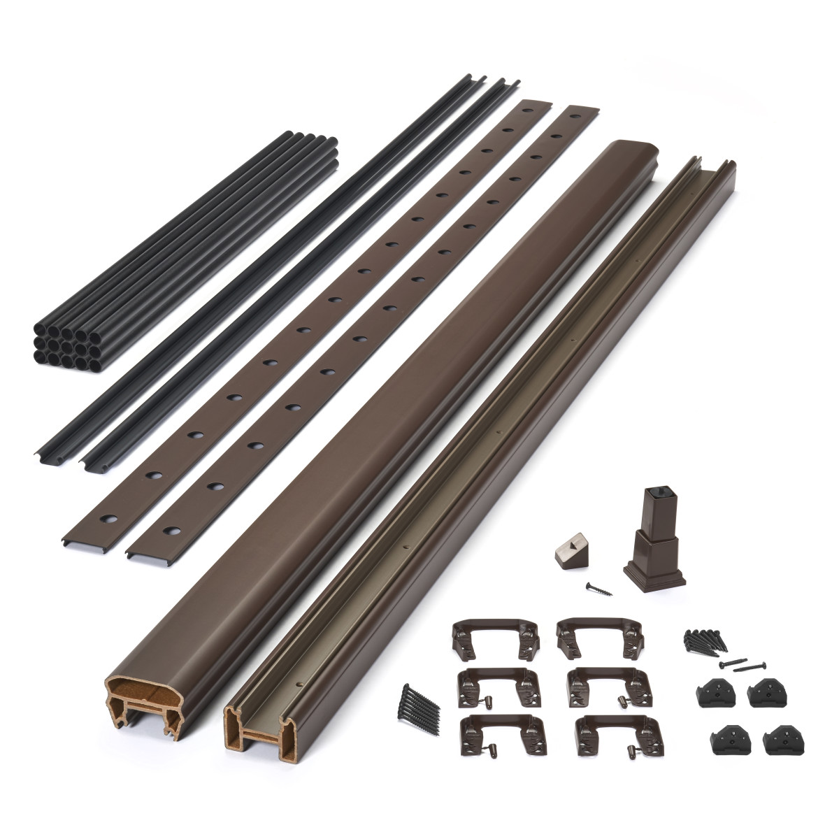 Main 11 - 8-ft x 42-in Transcend Stair Rail Kit with Composite Balusters - Charcoal Black Full Span - Arlington Coal & Lumber