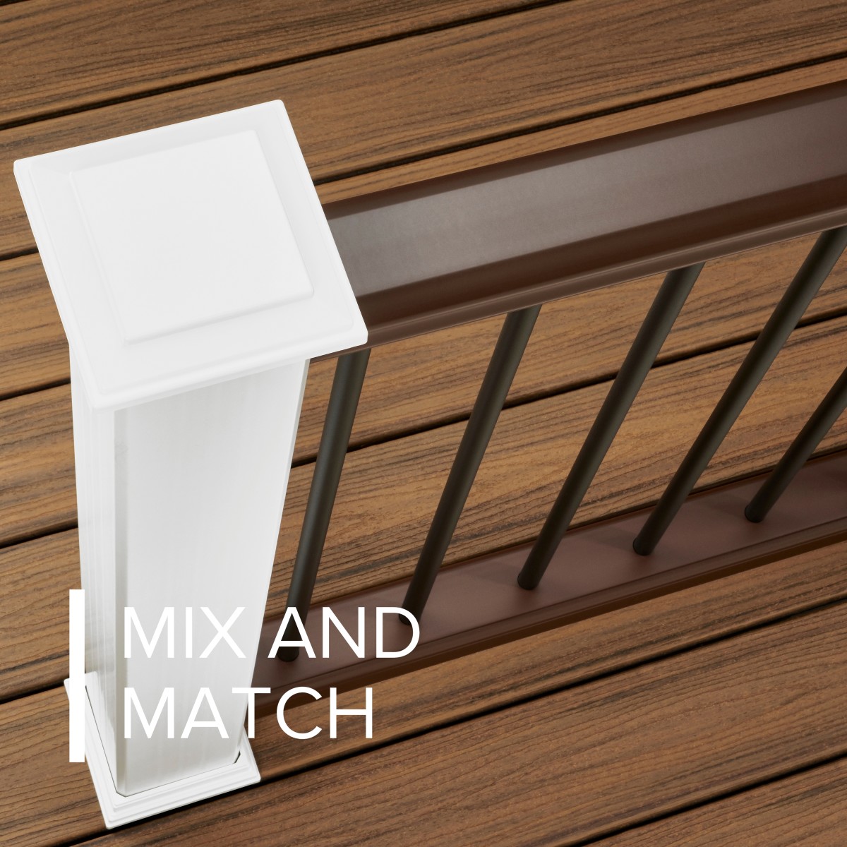 Main 19 - 6-ft x 36-in Transcend Horizontal Rail Kit with Composite Balusters - Classic White Full Span - Arlington Coal & Lumber