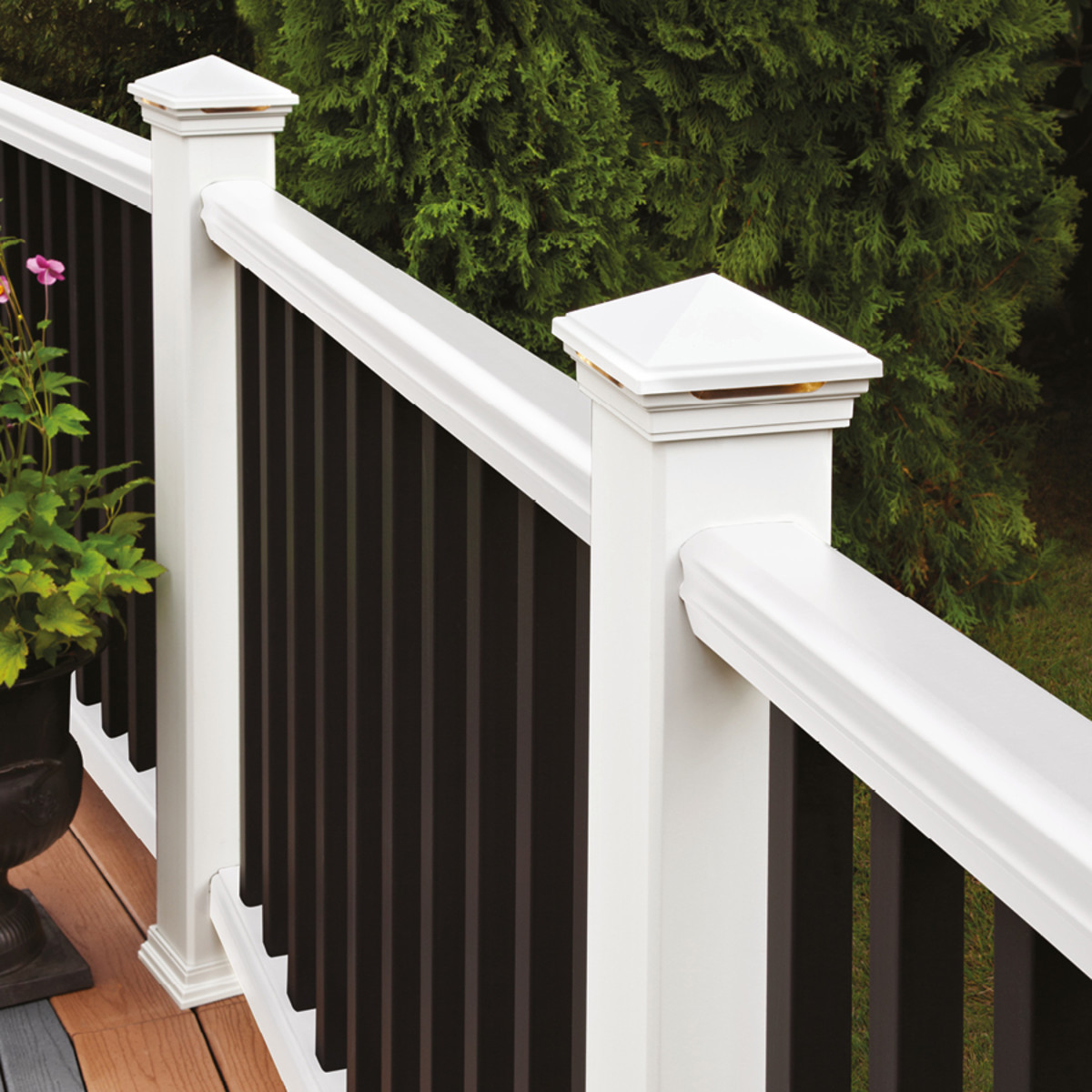 Main 7 - 8-ft Transcend® Crown Top Rail - Classic White Full Span - Arlington Coal & Lumber