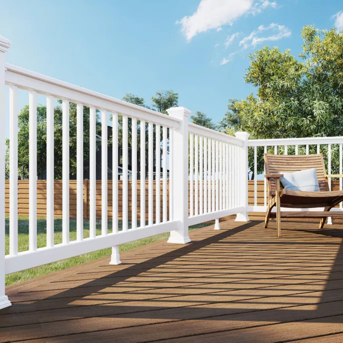 Main 7 - 6-ft x 36-in Select Horizontal T-Rail Kit with Square Composites Balusters - Classic White - Arlington Coal & Lumber