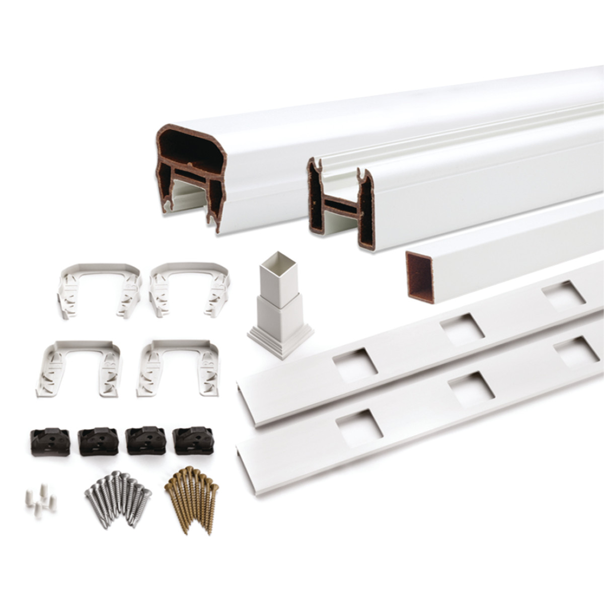 Main 12 - 6-ft x 36-in Select Horizontal T-Rail Kit with Square Composites Balusters - Classic White - Arlington Coal & Lumber