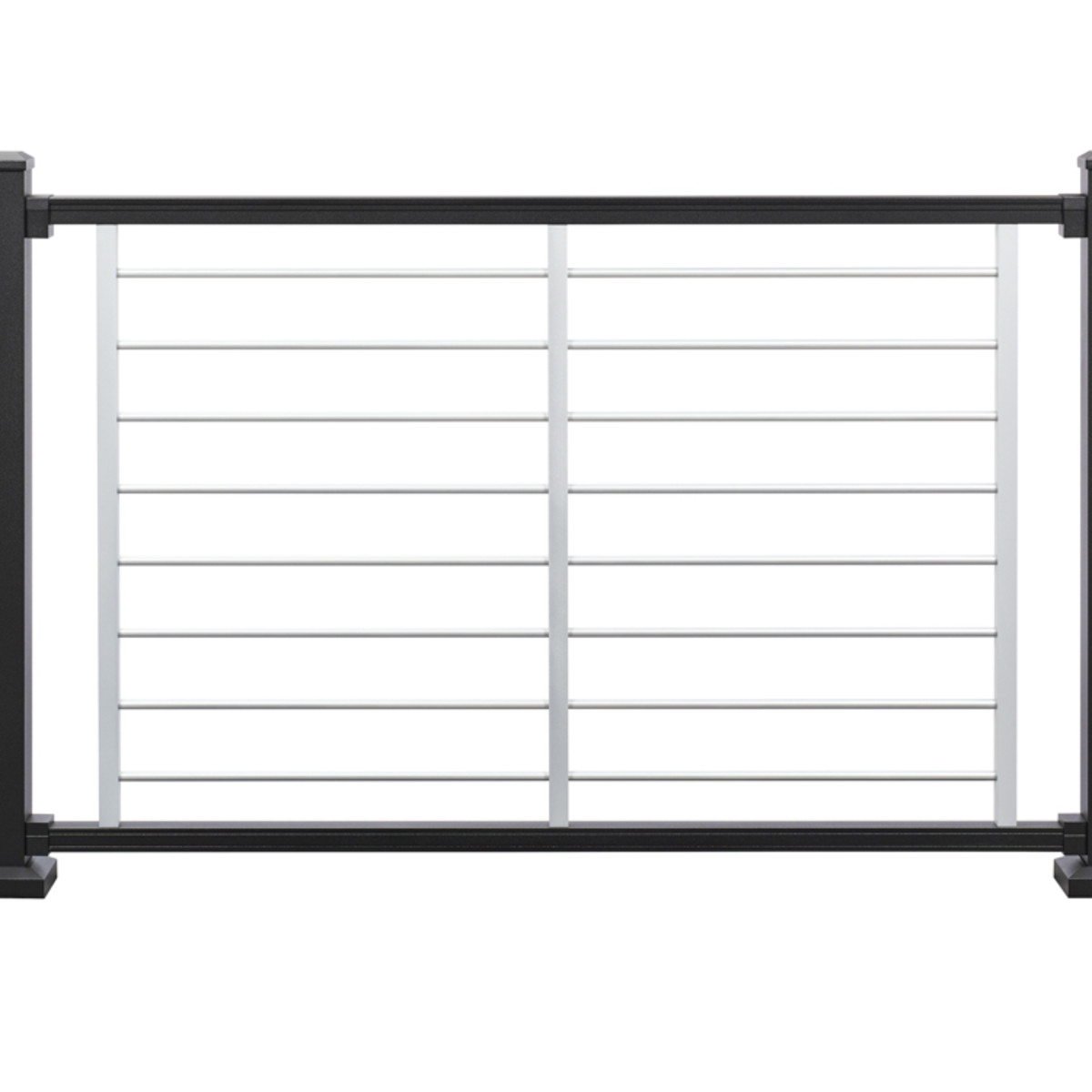 72-in x 36-in Signature Charcoal Black Frame and Platinum Rod Railing-Horizontal - Arlington Coal & Lumber