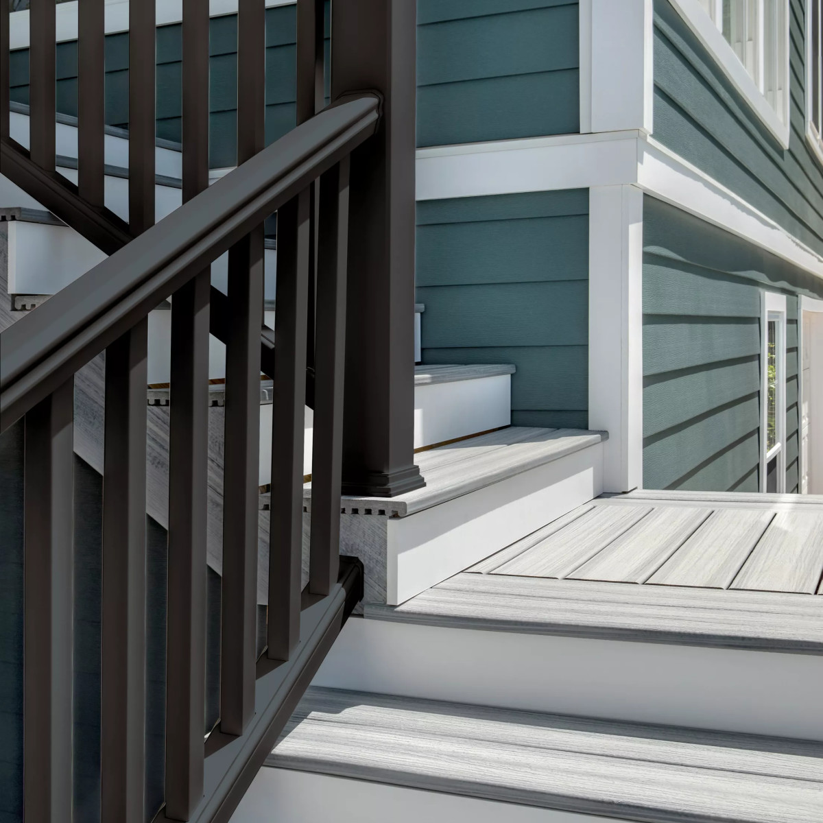 Main 3 - 6-ft Transcend Accessory Infill Kit for Square Composite Balusters - Stair - Charcoal Black Full Span - Arlington Coal & Lumber