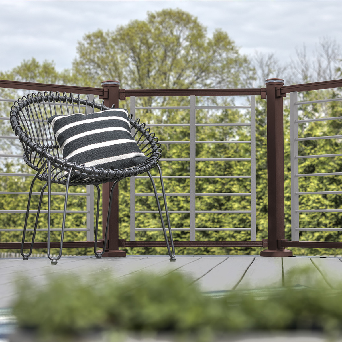 Main 2 - 96-in x 36-in Signature Bronze Frame and Platinum Rod Railing-Horizontal - Arlington Coal & Lumber