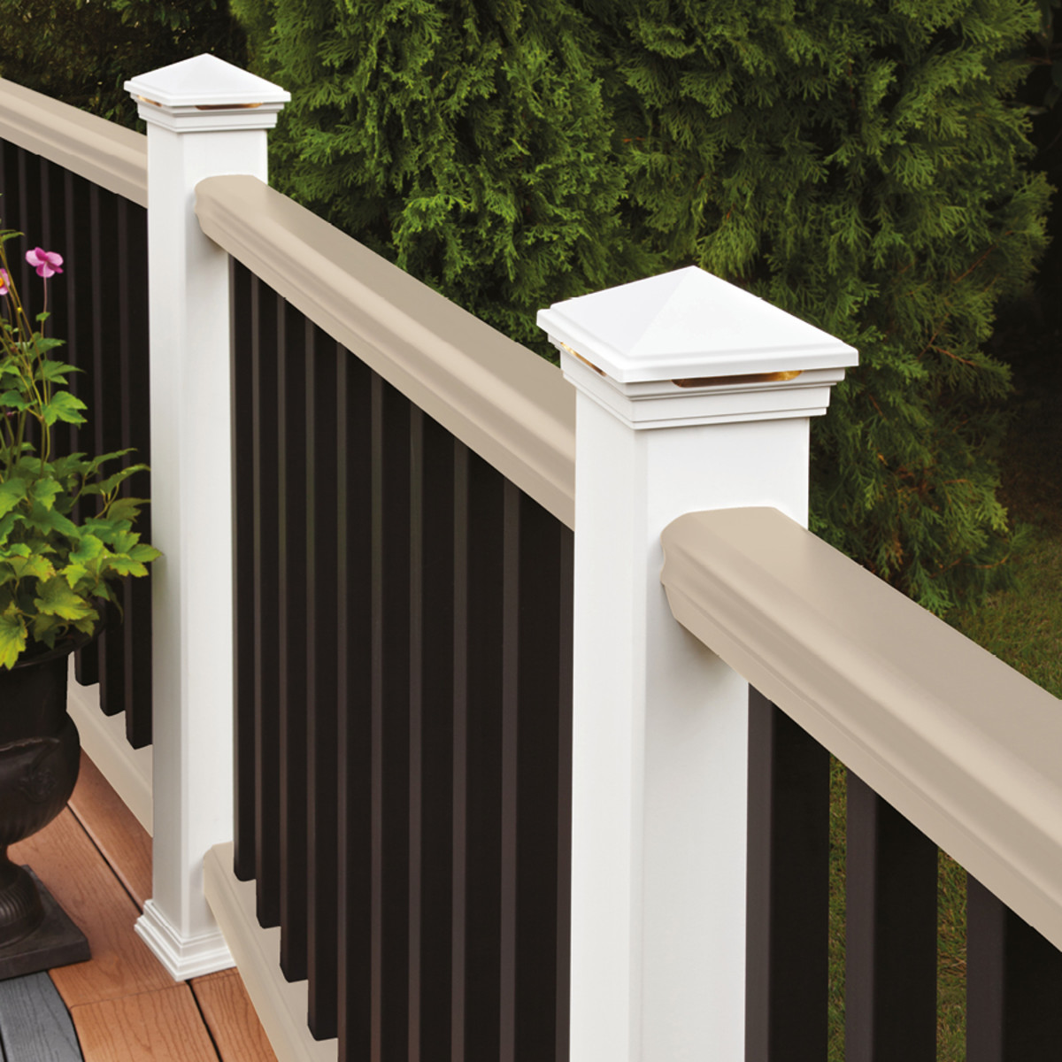 Main 16 - 6-ft Transcend® Crown Top Rail - Classic White Full Span - Arlington Coal & Lumber