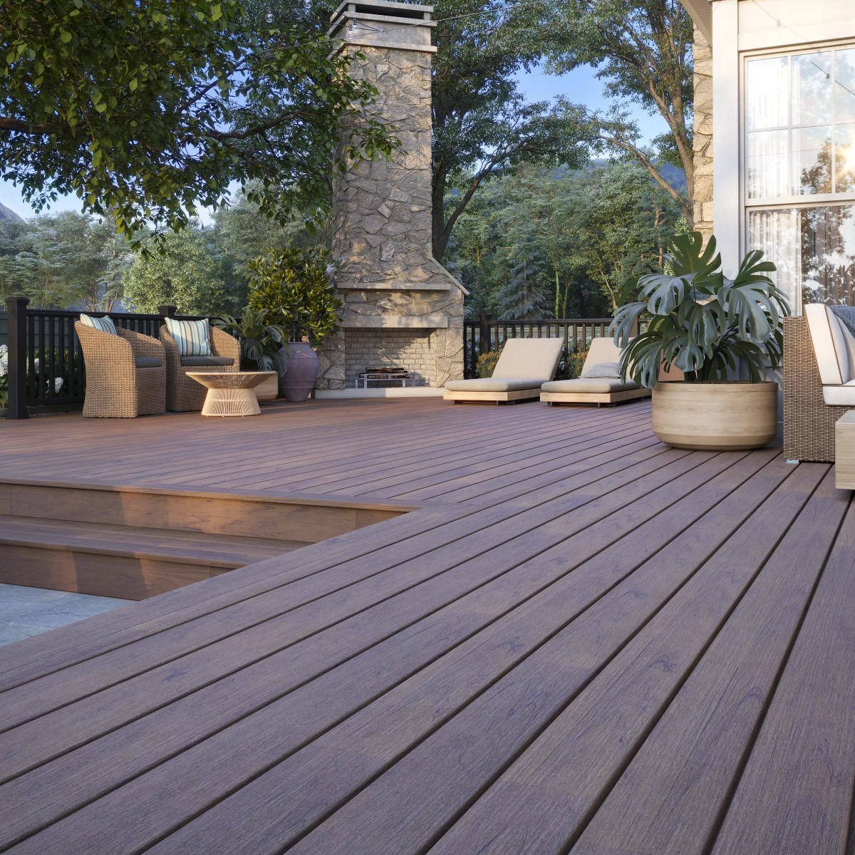 Main 10 - 8-ft x 42-in Transcend Horizontal Rail Kit with Composite Balusters - Charcoal Black Full Span - Arlington Coal & Lumber