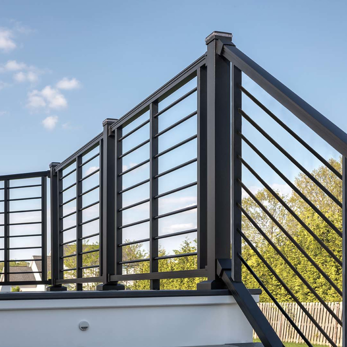 Main 5 - 96-in x 36-in Signature Charcoal Black Frame and Platinum Rod Railing-Horizontal - Arlington Coal & Lumber